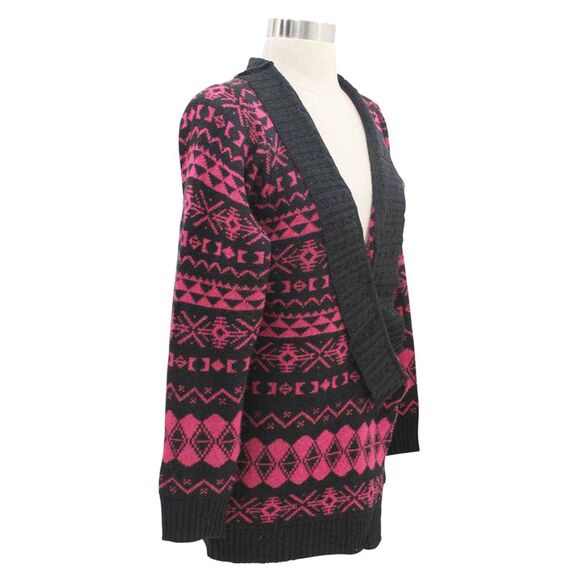 Aztec Print Long Cardigan Sweater - Picture 3 of 8
